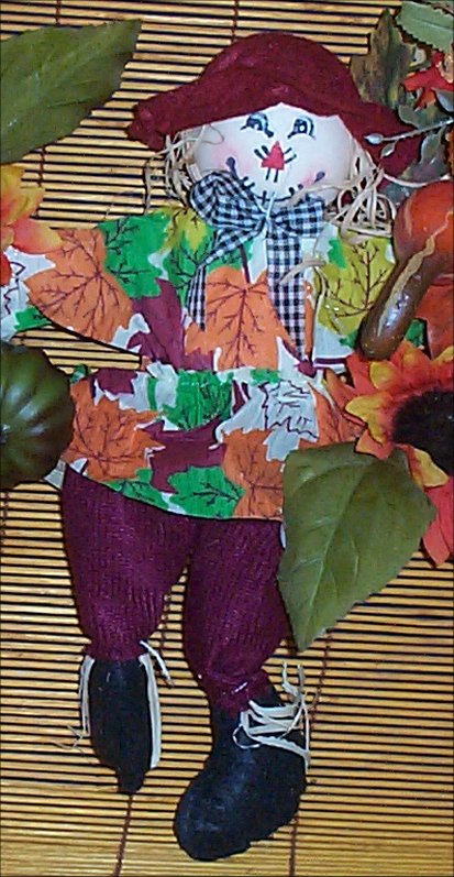 Fall Scarecrow Welcome Wreath Harvest Home Decor  