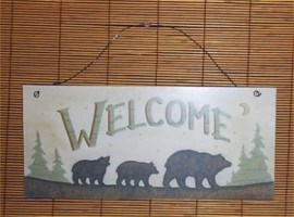 3 Bear Wall Sign Plaque Cabin Lodge Home Decor Country
