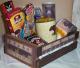 Bear Hunters Wood Crate Gift Basket Coffee Mug Cookies Candy Nuts Cards Jerky