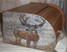 Deer Moose Bread Box Bamboo Wood Cabin Lodge Kitchen Country Decor 