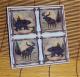 Moose Bear Trivet Ceramic Tile Lodge Cabin country Kitchen 